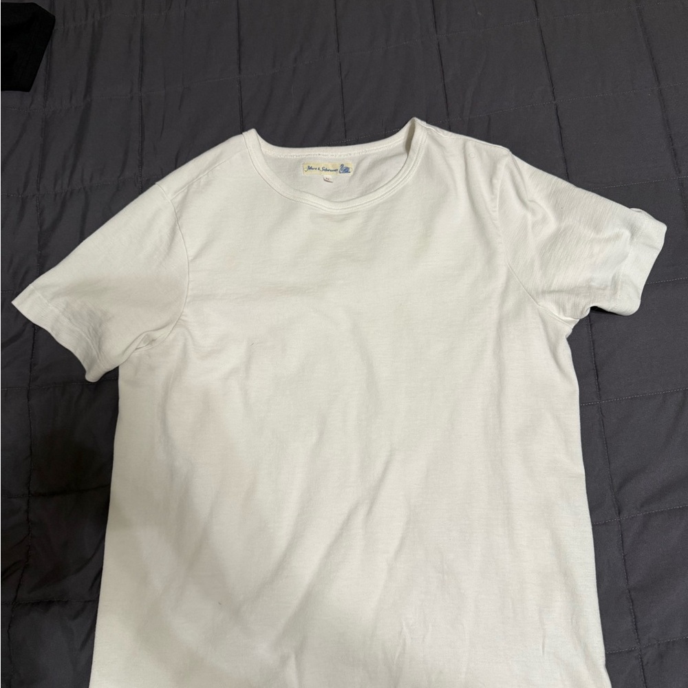 Merz b. Schwanen 215 loop‑wheeled white tee, made famous by The Bear